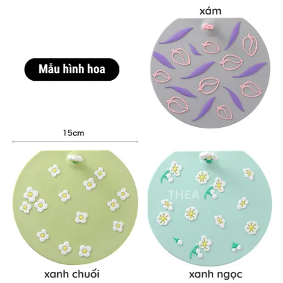 Nắp đậy silicone chặn mùi hôi cống thoát nước bồn rửa chén, miếng silicone chặn rác tóc cho cống nhà tắm, ban công -THEA