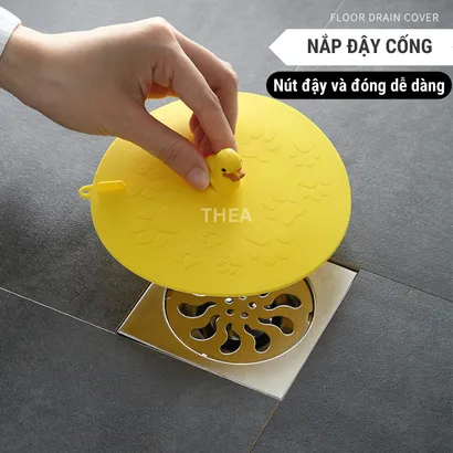 Nắp đậy silicone chặn mùi hôi cống thoát nước bồn rửa chén, miếng silicone chặn rác tóc cho cống nhà tắm, ban công -THEA