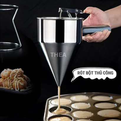 Phễu inox rót bột làm bánh [loại tốt] dày cao cấp bền bỉ tiện dụng, chiết rót kem, sốt, chất lỏng đa dụng - THEA