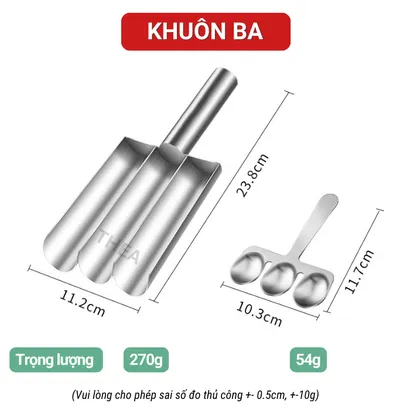 Dụng cụ khuôn làm thịt viên tròn, mọc viên, chả viên, bò viên đa năng 1,2,3 ngăn bằng inox 304 cao cấp bền bỉ - THEA