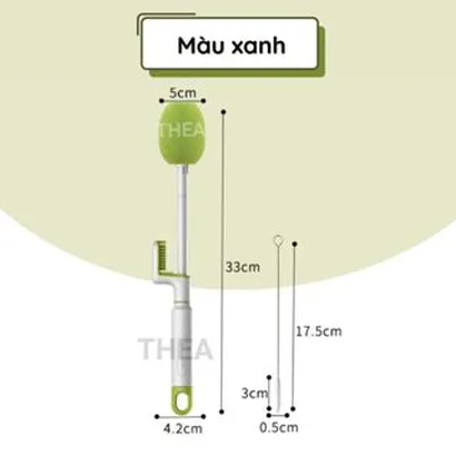 Bàn chải cọ rửa ly cốc bình sữa mút xốp đa năng, dụng cụ cọ rửa ống hút, khe rãnh nắp bình nước, miệng ly, cốc – THEA