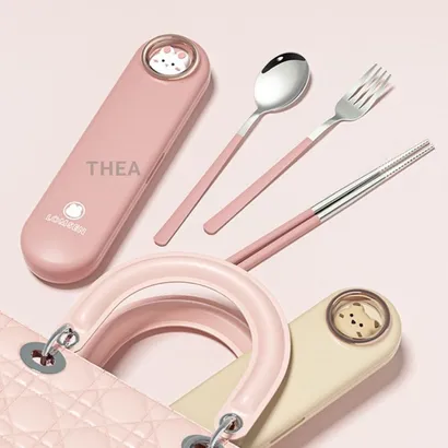 Bộ muỗng đũa nĩa cá nhân, hộp đũa thìa văn phòng inox 304 cao cấp an toàn bền bỉ phong cách hàn quốc - THEA