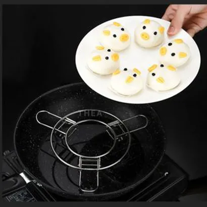 Xửng hấp, vỉ hấp, giá hấp inox 304 hấp xôi, bánh bao, há cảo, trứng, bắp có chân đa năng, giá đỡ nồi nóng - THEA