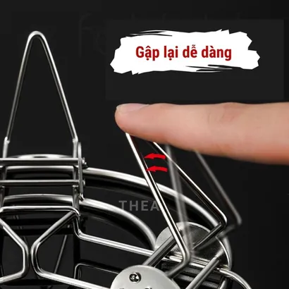 Xửng hấp, vỉ hấp, giá hấp inox 304 hấp xôi, bánh bao, há cảo, trứng, bắp có chân đa năng, giá đỡ nồi nóng - THEA