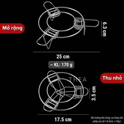 Xửng hấp, vỉ hấp, giá hấp inox 304 hấp xôi, bánh bao, há cảo, trứng, bắp có chân đa năng, giá đỡ nồi nóng - THEA