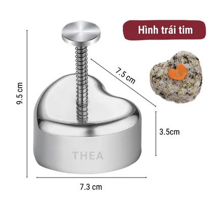Khuôn ép làm cơm nắm tạo hình cuộn rong biển cho bé phong cách Onigiri Nhật Bản hình tam giác, trái tim, gấu – THEA