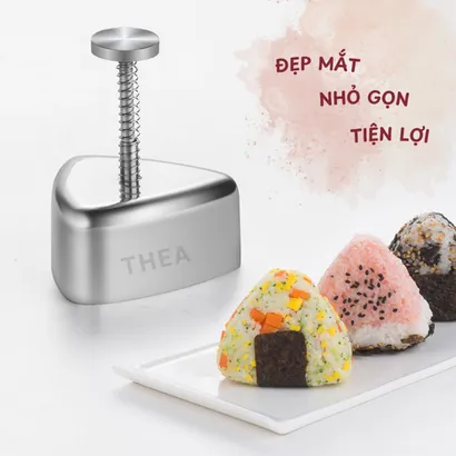 Khuôn ép làm cơm nắm tạo hình cuộn rong biển cho bé phong cách Onigiri Nhật Bản hình tam giác, trái tim, gấu – THEA