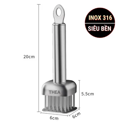 Dụng cụ xăm thịt INOX 304 / 316 cao cấp, cây châm thịt, đâm thịt, đập làm mềm thịt, thấm gia vị an toàn, bền bỉ – THEA