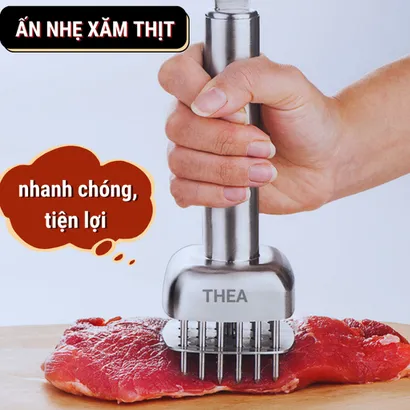 Dụng cụ xăm thịt INOX 304 / 316 cao cấp, cây châm thịt, đâm thịt, đập làm mềm thịt, thấm gia vị an toàn, bền bỉ – THEA