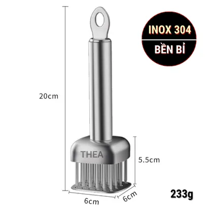 Dụng cụ xăm thịt INOX 304 / 316 cao cấp, cây châm thịt, đâm thịt, đập làm mềm thịt, thấm gia vị an toàn, bền bỉ – THEA