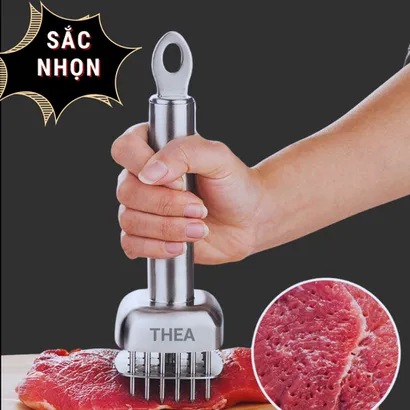 Dụng cụ xăm thịt INOX 304 / 316 cao cấp, cây châm thịt, đâm thịt, đập làm mềm thịt, thấm gia vị an toàn, bền bỉ – THEA