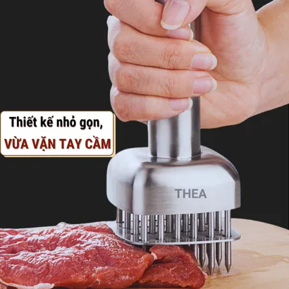 Dụng cụ xăm thịt INOX 304 / 316 cao cấp, cây châm thịt, đâm thịt, đập làm mềm thịt, thấm gia vị an toàn, bền bỉ – THEA