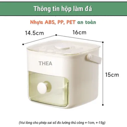 Khay làm đá viên thông minh có nắp đậy, hộp làm đá viên nhỏ có nắp tủ lạnh 2 tầng, có kẹp gắp đá tiện dụng – THEA