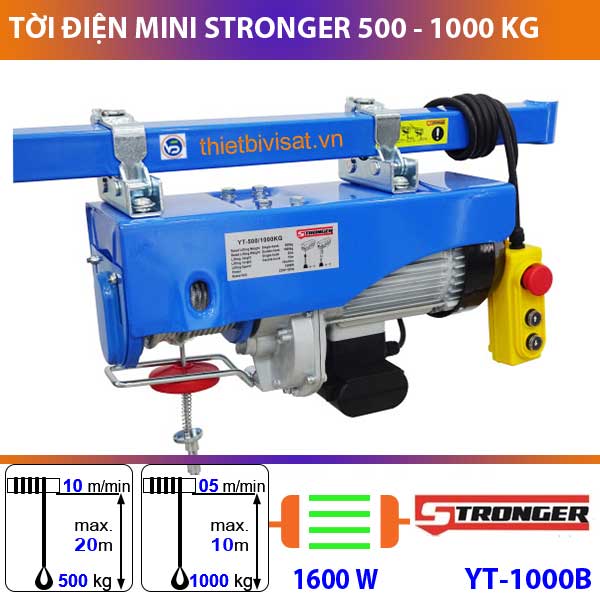 Máy tời điện mini 1000kg Stronger Máy tời điện mini 1000kg Stronger