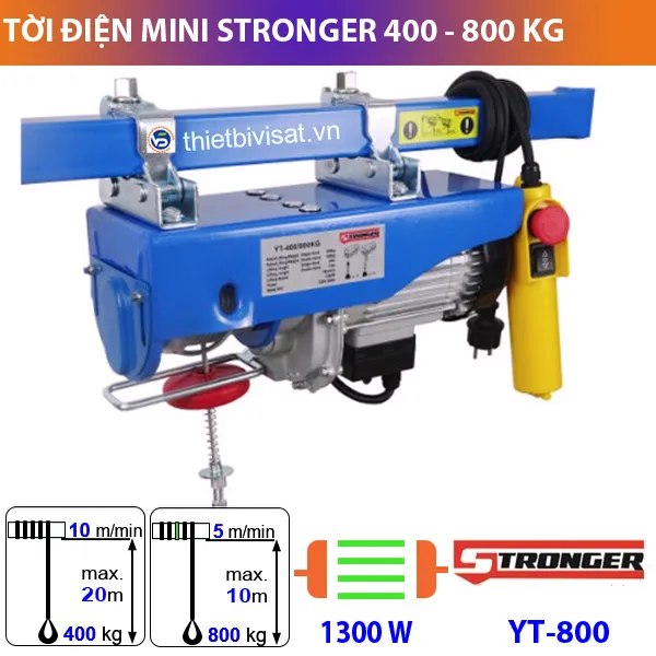 Tời điện mini 400kg - 800kg STRONGER, hàng chính hãng