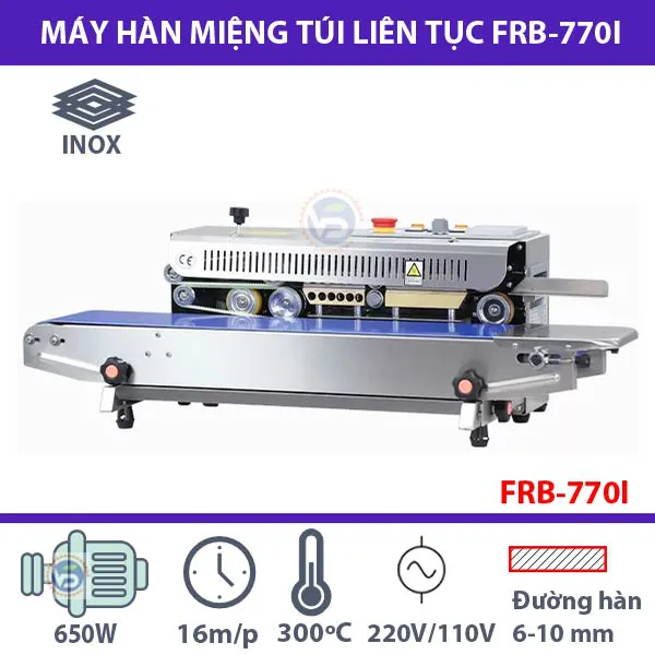 Máy hàn miệng túi liên tục FRB-770I Stronger vỏ Inox chống ẩm tốt