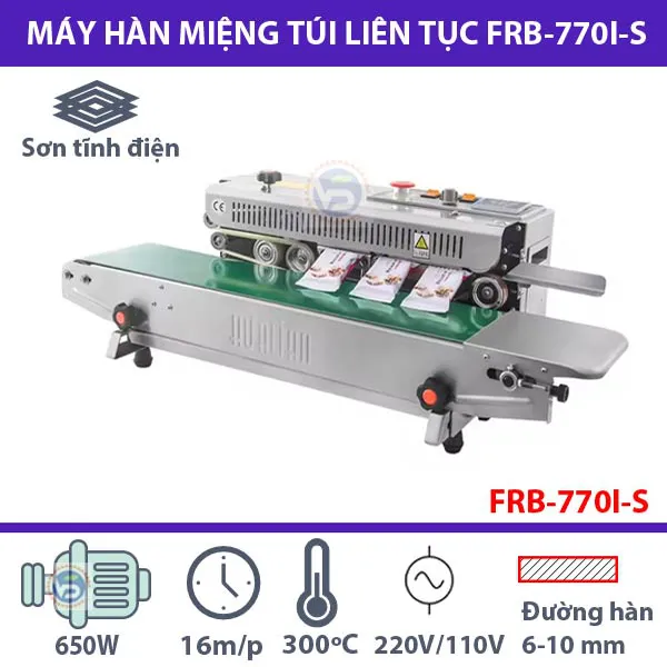 Máy hàn miệng túi liên tục FRB-770I-S sơn tĩnh điện chất lượng cao