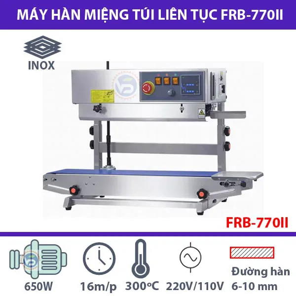 Máy hàn miệng túi tự động FRB-770II Stronger dạng đứng