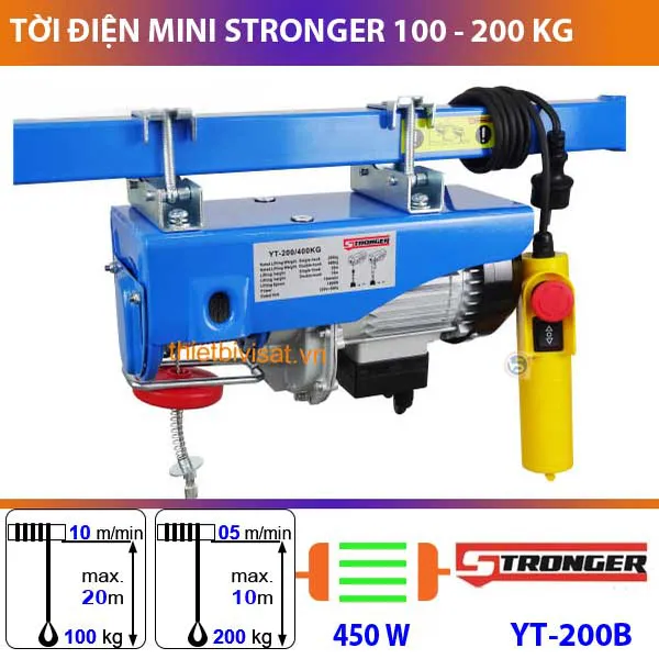 Tời điện mini giá rẻ 200kg STRONGER YT-200B 