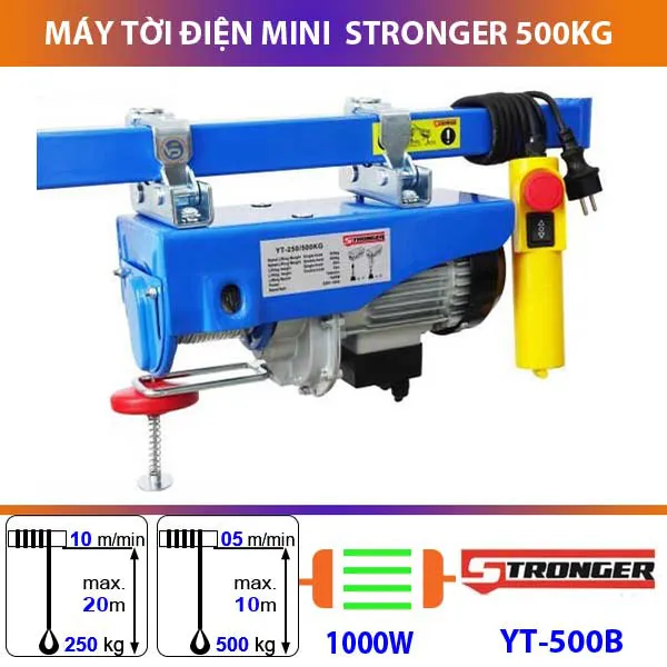 Tời điện mini 500kg Stronger - Giải pháp hiệu quả chi phí nâng tải