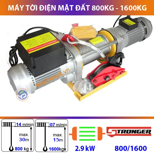 Máy tời kéo mặt đất 800kg -1600kg Stronger giải pháp nâng hạ bền bỉ