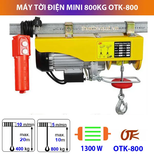 Máy tời treo mini 800kg OTK-800 giá chiết khấu, bảo hành lâu