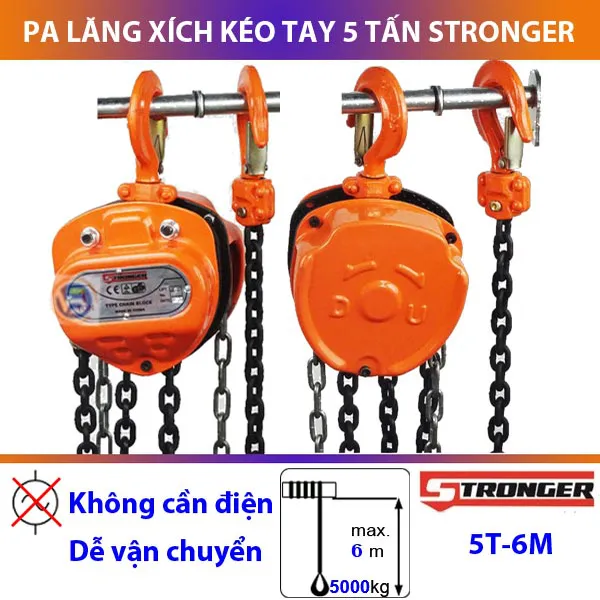 Palang xích kéo tay 5 tấn Stronger - Tải nâng không tưởng với xích đôi