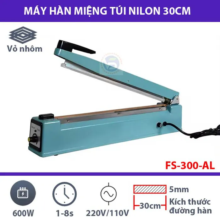 Máy hàn miệng túi nilon FS-300 dường hàn sắc và nét