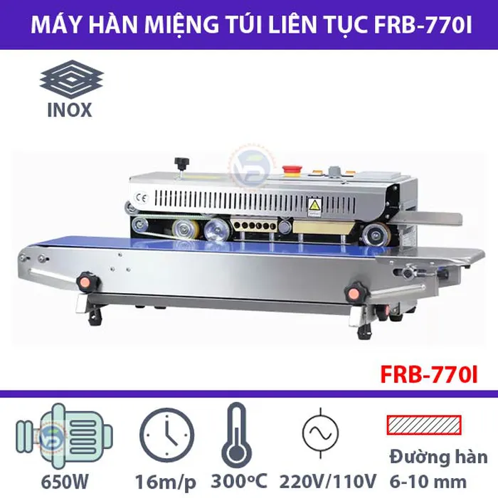 Máy hàn miệng túi liên tục FRB-770I Stronger vỏ Inox chống ẩm tốt