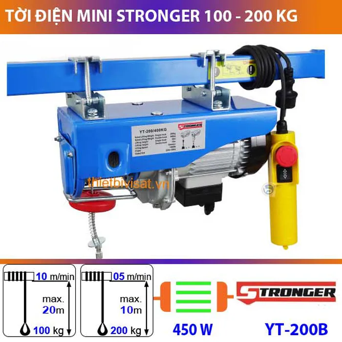 Tời điện mini giá rẻ 200kg STRONGER YT-200B