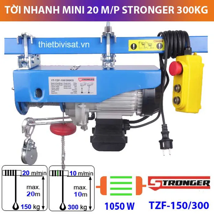 Tời nhanh mini 150-300 kg Stronger - Tốc độ vượt trội 20 m/p