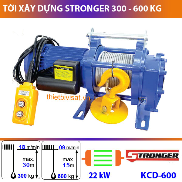 Tời điện xây dựng 300kg Stronger KCD600 - 1 pha 220V Tời điện xây dựng 300kg Stronger KCD600 - 1 pha 220V