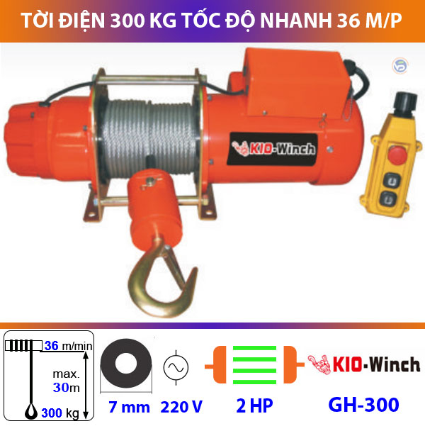 Tời nâng hàng 300kg Kio Winch GH-300 Tời nâng hàng 300kg Kio Winch GH-300