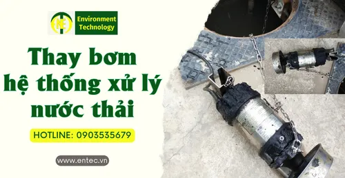 Thay bơm hệ thống xử lý nước thải | Môi trường ENTEC