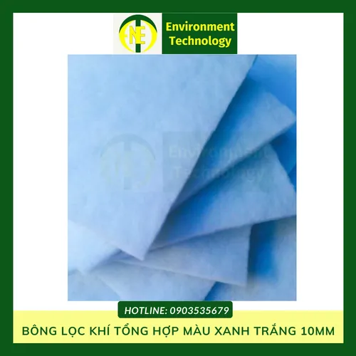 Bông lọc khí tổng hợp màu xanh trắng 10MM