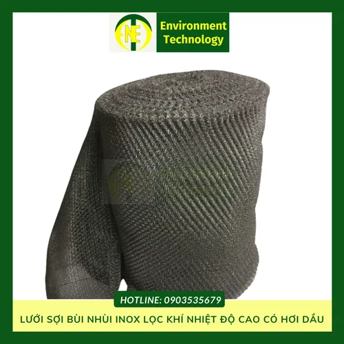 Lưới sợi bùi nhùi inox lọc khí nhiệt độ cao có hơi dầu