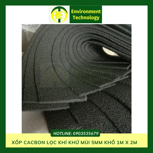 Xốp carbon lọc khí khử mùi 5mm  khổ 1m X 2m