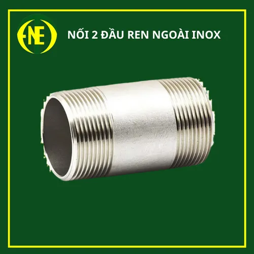 NỐI 2 ĐẦU REN NGOÀI INOX