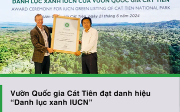Vườn Quốc gia Cát Tiên đạt danh hiệu Danh lục xanh IUCN
