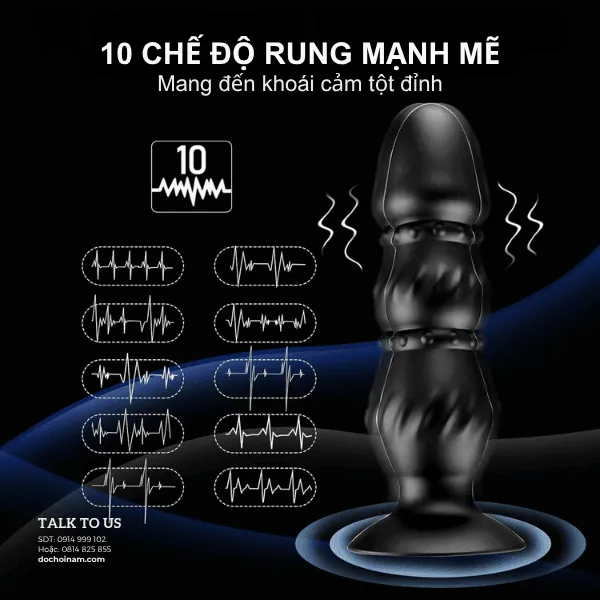 Máy massage tuyến tiền liệt rung điều khiển từ xa cm – Sextoy cho nam - [Quà tặng: Gel bôi trơn 200ml] 