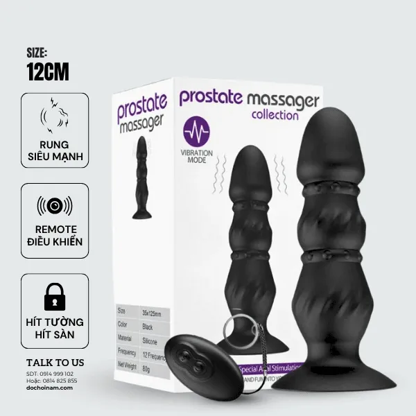 Máy massage tuyến tiền liệt rung điều khiển từ xa cm – Sextoy cho nam - [Quà tặng: Gel bôi trơn 200ml] 