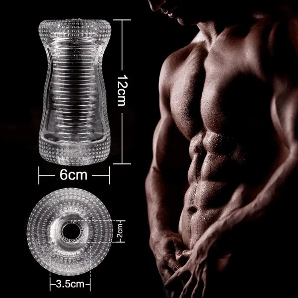 Cốc thủ dâm trong suốt 2 đầu cho nam  [Quà tặng: Gel bôi trơn 200ml] 