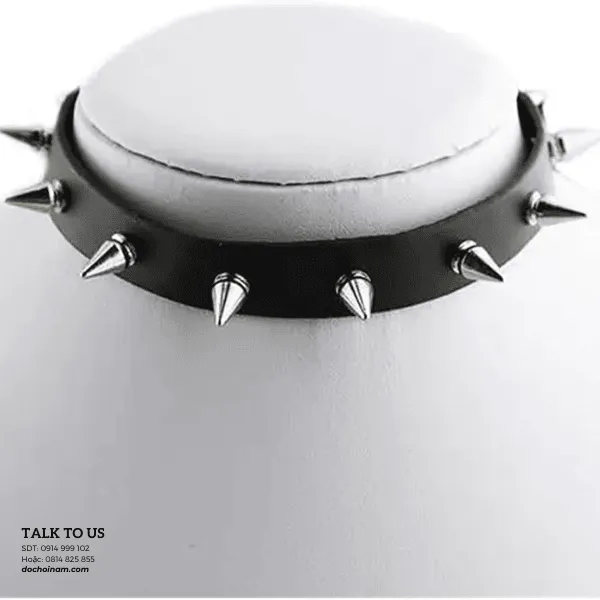 Vòng Cổ Da Đinh Tán BDSM – Phụ Kiện Trói Buộc, Đồ Chơi Phòng The