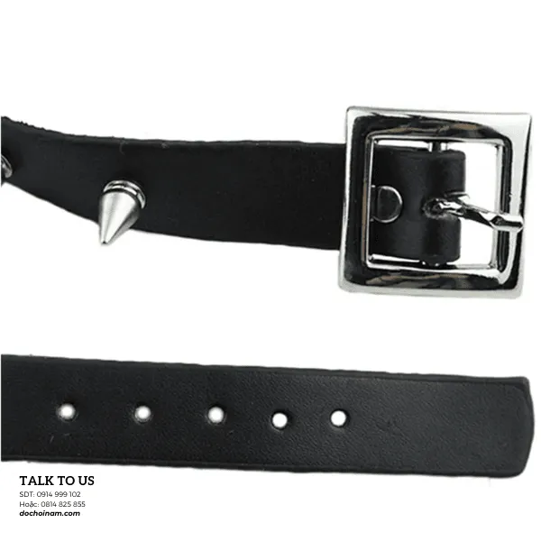 Vòng Cổ Da Đinh Tán BDSM – Phụ Kiện Trói Buộc, Đồ Chơi Phòng The