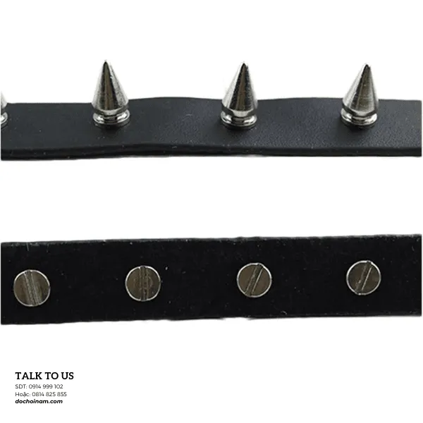 Vòng Cổ Da Đinh Tán BDSM – Phụ Kiện Trói Buộc, Đồ Chơi Phòng The