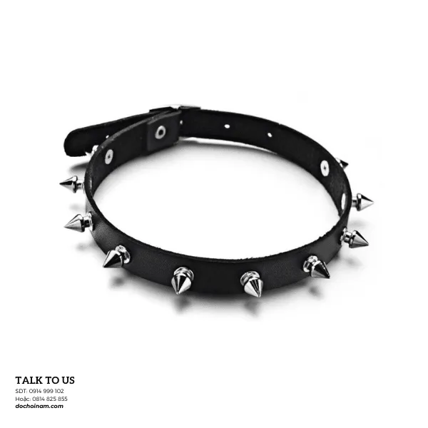 Vòng Cổ Da Đinh Tán BDSM – Phụ Kiện Trói Buộc, Đồ Chơi Phòng The