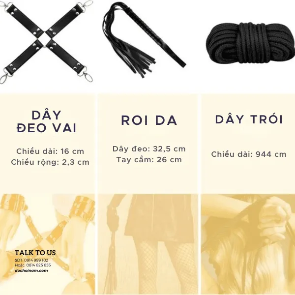 Bộ Đồ Chơi Bắt Cướp BDSM 10 Món – Sexy, Đầy Kích Thích