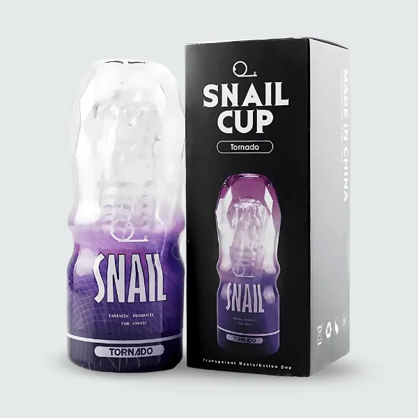 Cốc thủ dâm cầm tay Snail Cup trong suốt cho nam -  Tím [Quà tặng: Gel bôi trơn 200ml]