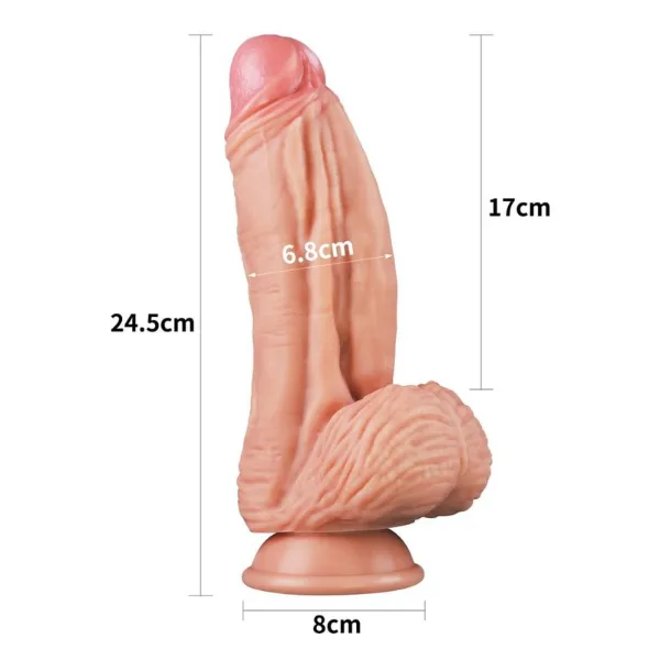 Dương Vật Giả Silicon Cao Cấp Siêu Lớn 24.5cm - Dương Vật Giả Có Giác Hút Chân Thật Có Gân Tinh Hoàn Như Thật