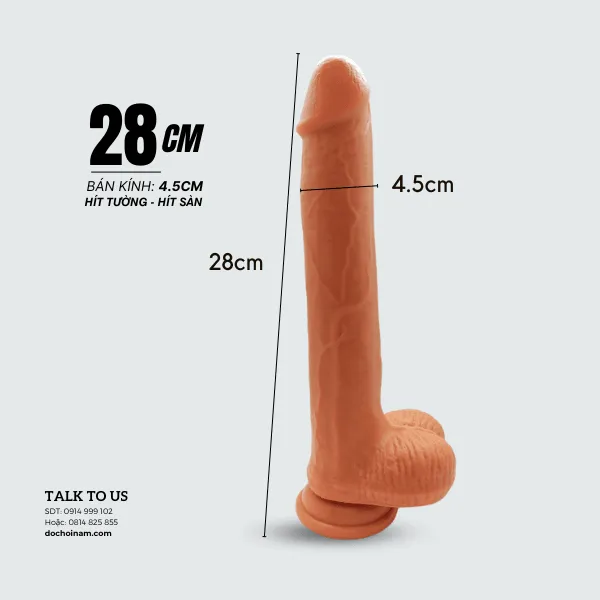 Dương Vật Giả Hít Tường 28cm – Đồ Chơi Tình Dục Cho Gay Gắn Tường Cực Phê - [Quà tặng: Gel bôi trơn 200ml]